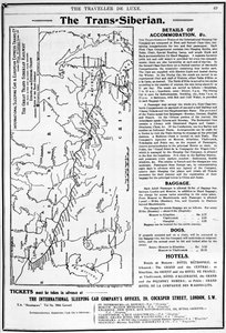 Mappa della Ferrovia Transiberiana, prodotta da J. Bartholomew e Co., c.1920